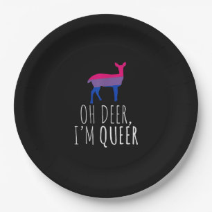 Oh Deer Queer Bisexual Pride Gay Lesbian Design Paper Plate