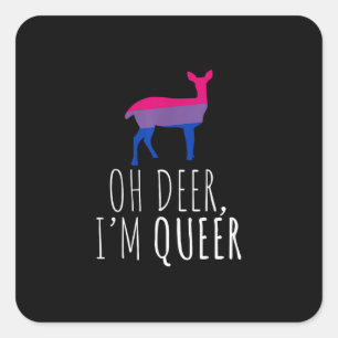 Oh Deer Queer Bisexual Pride Gay Lesbian Design Square Sticker