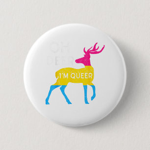Oh Deer Queer Colorful Pride Flag Celebration 6 Cm Round Badge