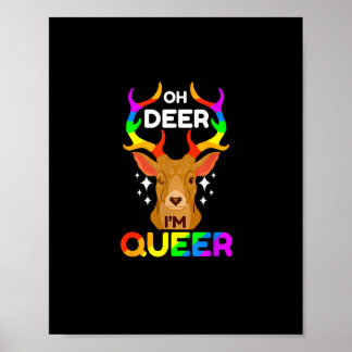 Oh Deer Queer Creative Modern Style  Poster