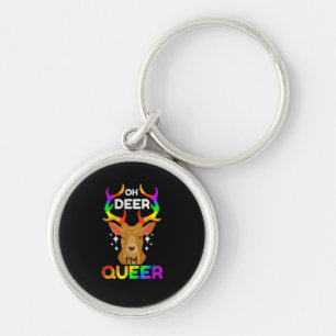 Oh Deer Queer Funny LGBTQ Pride Awareness Key Ring
