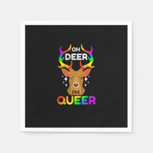 Oh Deer Queer Funny LGBTQ Pride Awareness Napkin
