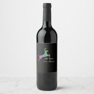 Oh Deer Queer Funny Pun LGBT Pride Celebration Wine Label