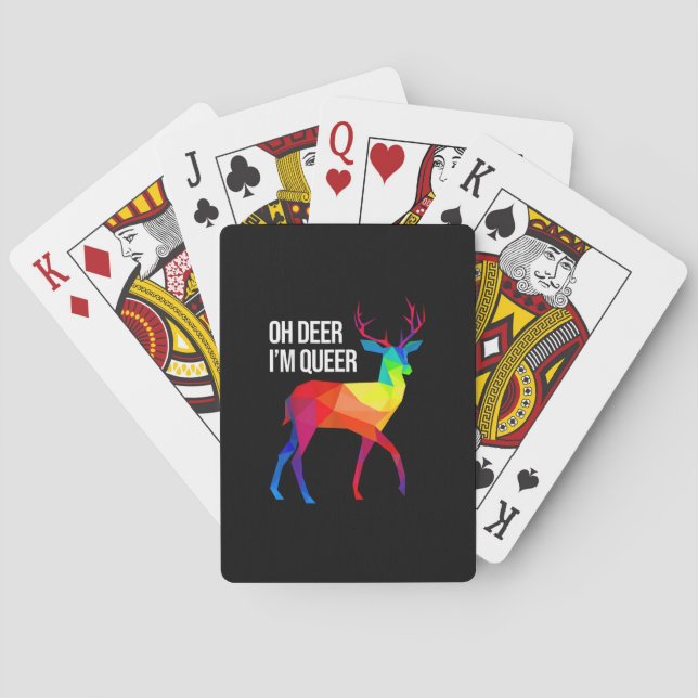 Oh Deer Queer LGBT Pride Celebration Design  Playing Cards (Back)