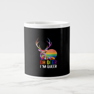 Oh Deer Queer Minimal Modern Style Large Coffee Mug
