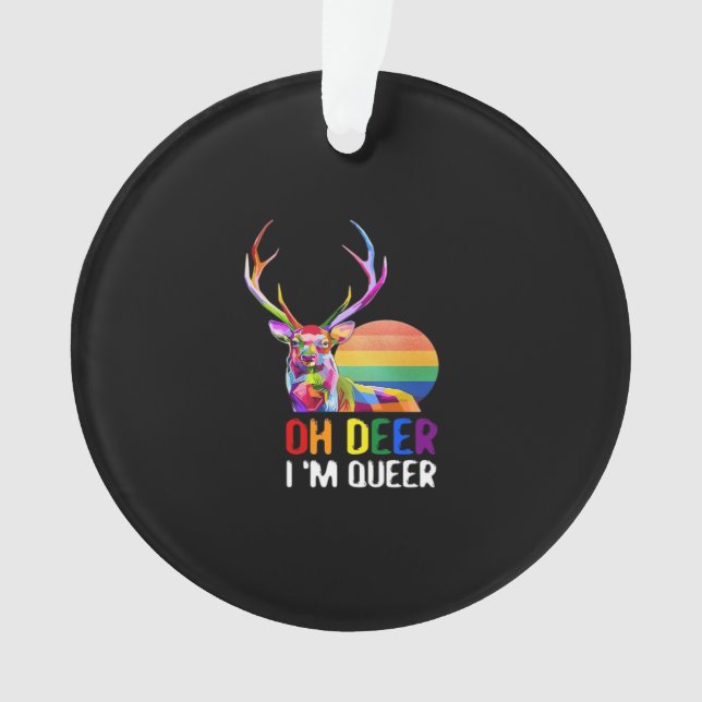 Oh Deer Queer Minimal Modern StyleAcrylic Ornament (Front)