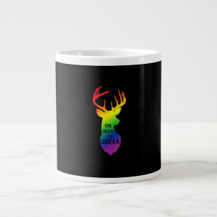 Oh Deer Queer Pride Celebration Funny LGBT Gift  Large Coffee Mug