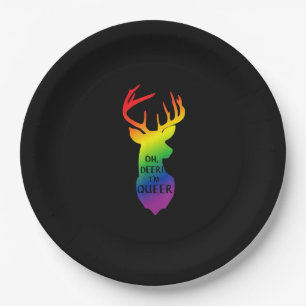 Oh Deer Queer Pride Celebration Funny LGBT Gift Paper Plate