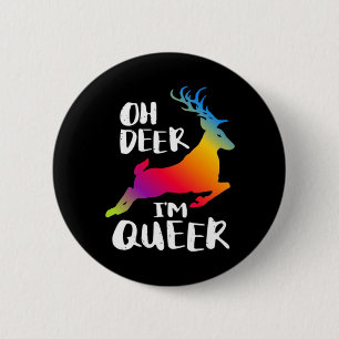 Oh Deer Queer Pride Minimal Artistic Style 6 Cm Round Badge