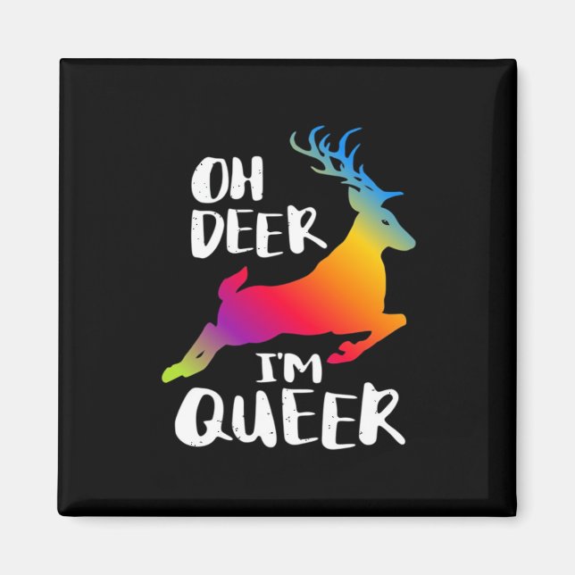 Oh Deer Queer Pride Minimal Artistic Style  Magnet (Front)