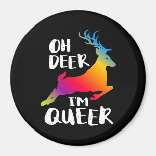 Oh Deer Queer Pride Minimal Artistic Style  Magnet