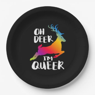 Oh Deer Queer Pride Minimal Artistic Style Paper Plate