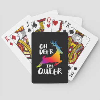 Oh Deer Queer Pride Minimal Artistic Style  Playing Cards