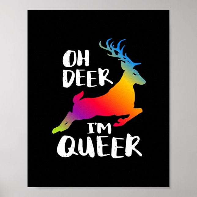 Oh Deer Queer Pride Minimal Artistic Style Poster (Front)