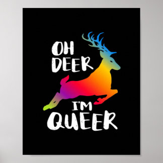 Oh Deer Queer Pride Minimal Artistic Style Poster