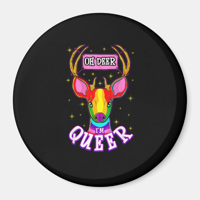 Oh Deer Queer Pride Month Celebration Gift  Magnet (Front)