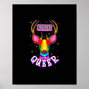 Oh Deer Queer Pride Month Celebration Gift Poster