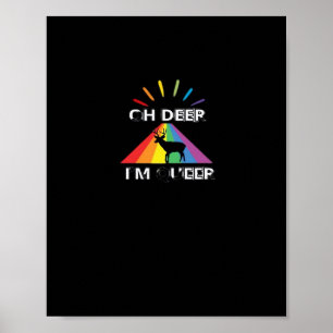 Oh Deer Queer Trendy Aesthetic Design Poster