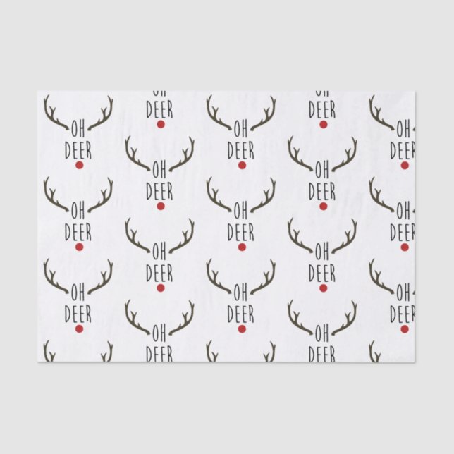 OH DEER Reindeer Christmas Holiday Festive Party Tissue Paper (Front)