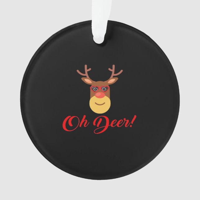 Oh Deer Retro Classic  Acrylic Ornament (Front)