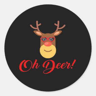 Oh Deer Retro Classic Classic Round Sticker