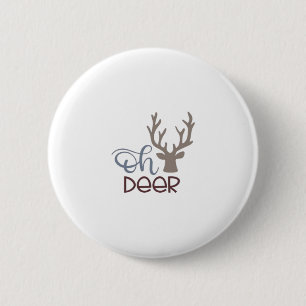 Oh Deer Retro Classic Design 6 Cm Round Badge