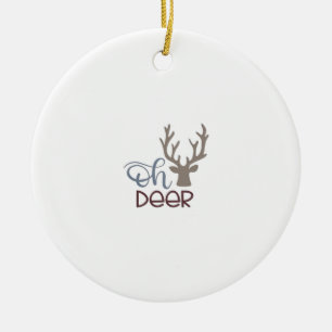Oh Deer Retro Classic Design Ceramic Ornament