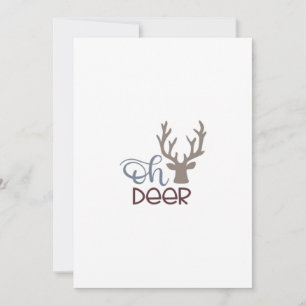 Oh Deer Retro Classic Design Flat Holiday Card
