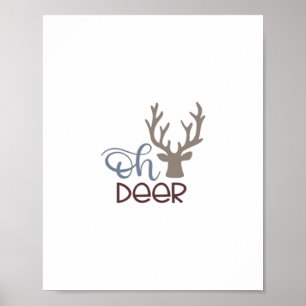 Oh Deer Retro Classic Design Poster