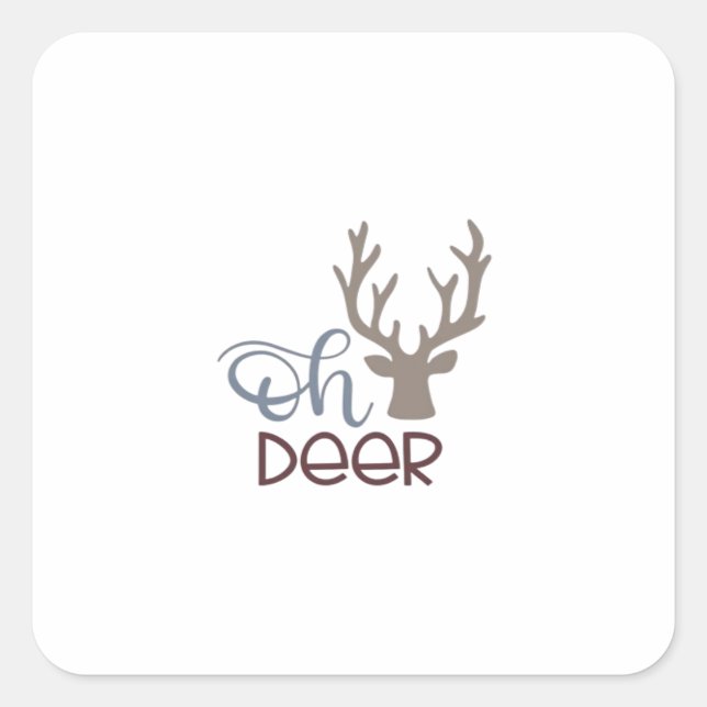 Oh Deer Retro Classic Design  Square Sticker (Front)