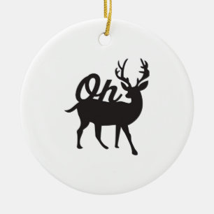 Oh Deer Retro Classic Vibe Ceramic Ornament