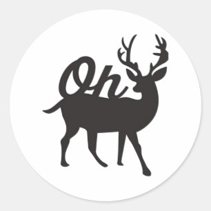 Oh Deer Retro Classic Vibe Round Sticker