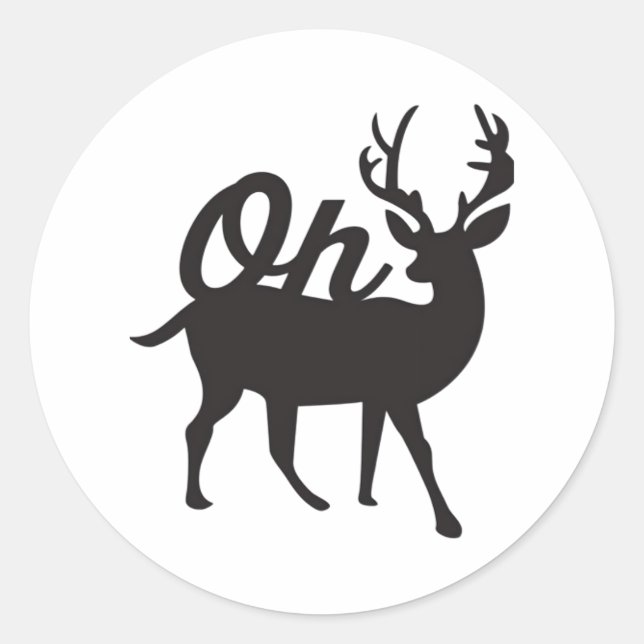 Oh Deer Retro Classic Vibe  Round Sticker (Front)
