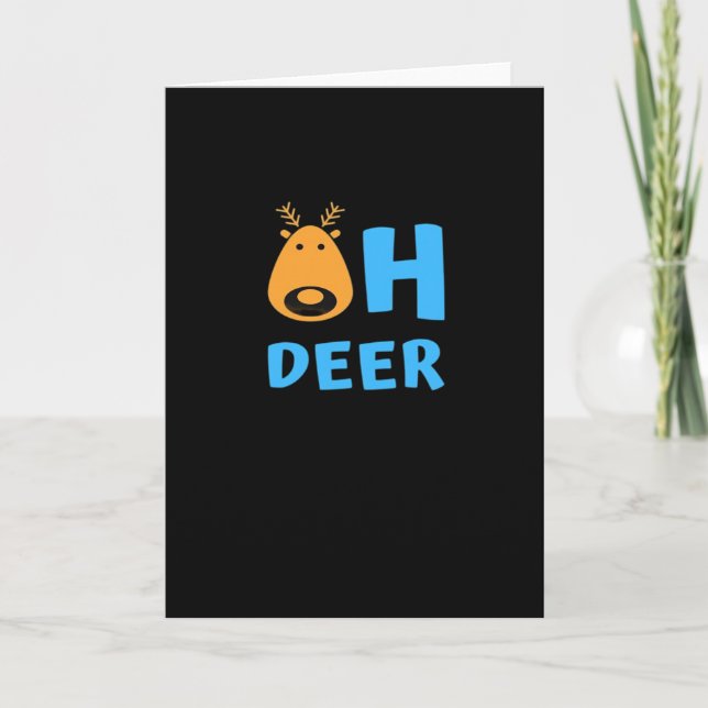 Oh Deer Retro Holiday Vibe  Card (Front)