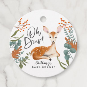 Oh Deer Rustic Fall Woodland Baby Shower Favour Tags