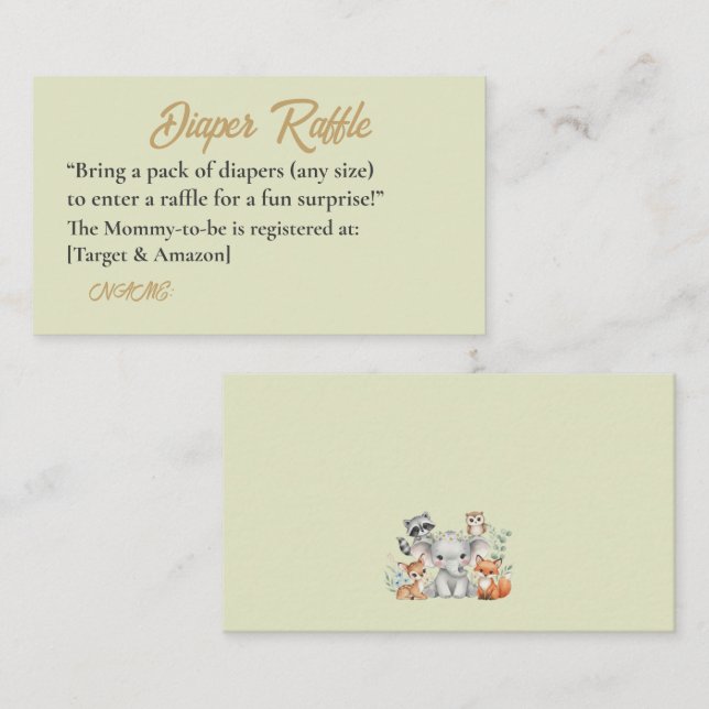 Oh Deer Rustic Forest Animals Baby Shower Card (Front/Back)