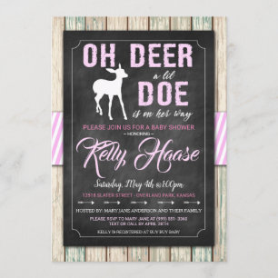 Oh Deer! Rustic Girl Baby Shower Invitation