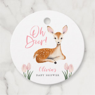 Oh Deer Rustic Spring Woodland Baby Shower Favour Tags