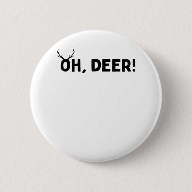 Oh Deer Simple Aesthetic  6 Cm Round Badge (Front)
