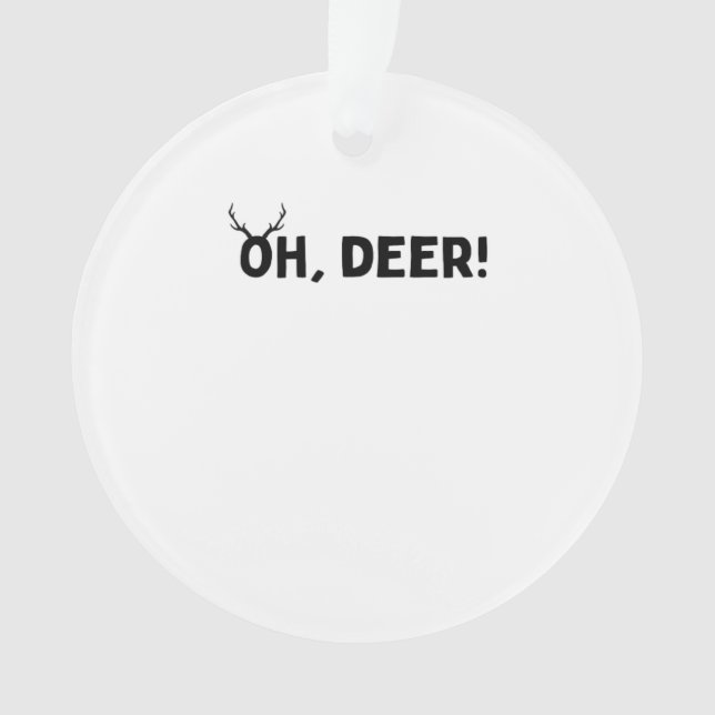 Oh Deer Simple Aesthetic Acrylic Ornament (Front)