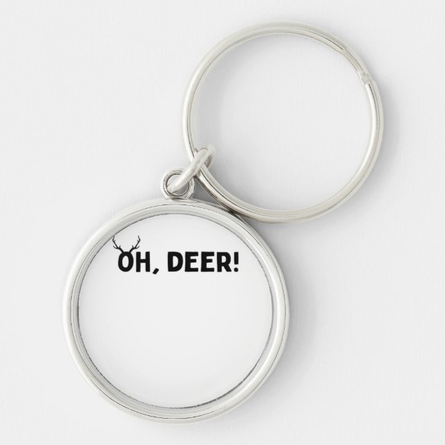 Oh Deer Simple Aesthetic  Key Ring (Front)