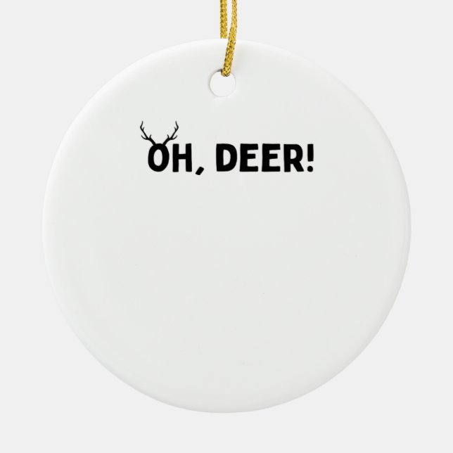 Oh Deer Simple Aesthetic Ornament (Front)