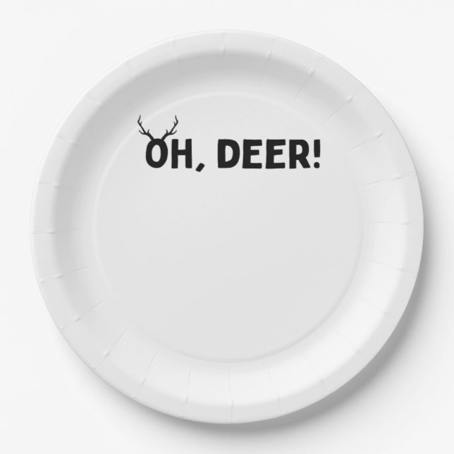 Oh Deer Simple Aesthetic  Paper Plate (Front)