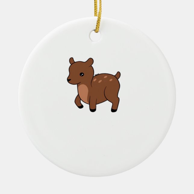 Oh Deer Soft Minimal Design Ceramic Ornament (Front)