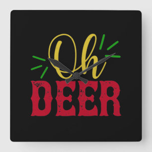 Oh Deer Square Wall Clock