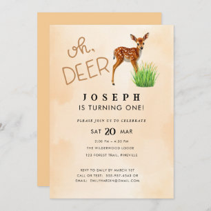 Oh Deer Theme Birthday Party Invitation