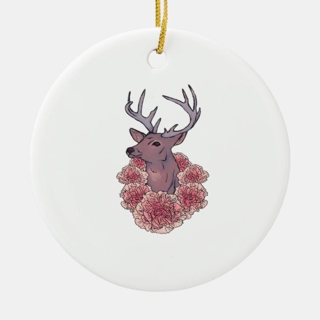 Oh Deer Trendy Minimal Aesthetic Ceramic Ornament (Front)