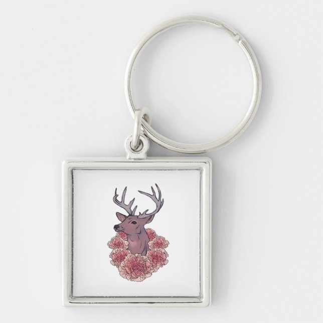 Oh Deer Trendy Minimal Aesthetic  Key Ring (Front)