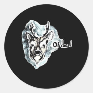 Oh Deer Trendy Modern Style  Classic Round Sticker