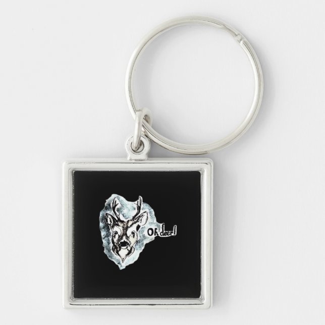 Oh Deer Trendy Modern Style  Key Ring (Front)